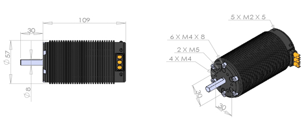 Razer X5,2 Brushless Abmessungen