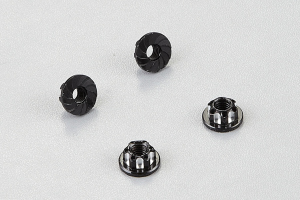 Aluminum serrated safety wheel nuts (black) 4pcs.
