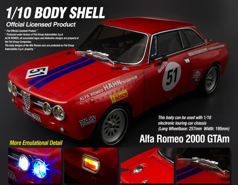 Carrozzeria 1/10 Alfa Romeo 2000 GTAm