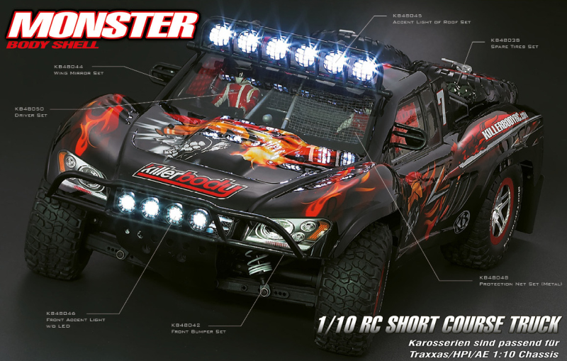 Short Course Truck Karosserie Monster 1/10 Karosserie